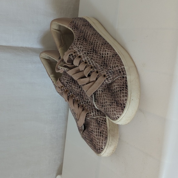 Sam Edelman Ethyl Snakeskin Lace Up Sneaker Size 8M - Picture 1 of 7